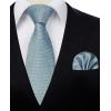 image:imageHISDERN Ties for Men Formal Business Plaid Checked Mens Ties and Pocket Square Set Classic Wedding Necktie HandkerchiefC2dusty Blue