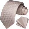 image:imageHISDERN Ties for Men Formal Business Plaid Checked Mens Ties and Pocket Square Set Classic Wedding Necktie HandkerchiefC5pink