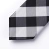 image:imageHISDERN Ties for Men Formal Business Plaid Checked Mens Ties and Pocket Square Set Classic Wedding Necktie HandkerchiefE1black