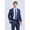 image:imageHISDERN Ties for Men Formal Business Plaid Checked Mens Ties and Pocket Square Set Classic Wedding Necktie HandkerchiefE2blue