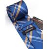 image:imageHISDERN Ties for Men Formal Business Plaid Checked Mens Ties and Pocket Square Set Classic Wedding Necktie HandkerchiefE2blue