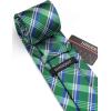 image:imageHISDERN Ties for Men Formal Business Plaid Checked Mens Ties and Pocket Square Set Classic Wedding Necktie HandkerchiefE2green