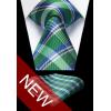 image:imageHISDERN Ties for Men Formal Business Plaid Checked Mens Ties and Pocket Square Set Classic Wedding Necktie HandkerchiefE2green