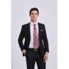 image:imageHISDERN Ties for Men Formal Business Plaid Checked Mens Ties and Pocket Square Set Classic Wedding Necktie HandkerchiefE2red