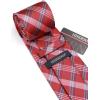 image:imageHISDERN Ties for Men Formal Business Plaid Checked Mens Ties and Pocket Square Set Classic Wedding Necktie HandkerchiefE2red
