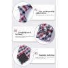 image:imageHISDERN Ties for Men Formal Business Plaid Checked Mens Ties and Pocket Square Set Classic Wedding Necktie HandkerchiefE2red Blue