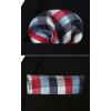 image:imageHISDERN Ties for Men Formal Business Plaid Checked Mens Ties and Pocket Square Set Classic Wedding Necktie HandkerchiefE2red Blue