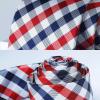 image:imageHISDERN Ties for Men Formal Business Plaid Checked Mens Ties and Pocket Square Set Classic Wedding Necktie HandkerchiefE2red Navy