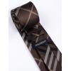 image:imageHISDERN Ties for Men Formal Business Plaid Checked Mens Ties and Pocket Square Set Classic Wedding Necktie HandkerchiefF2brown
