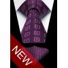 image:imageHISDERN Ties for Men Formal Business Plaid Checked Mens Ties and Pocket Square Set Classic Wedding Necktie HandkerchiefF2purple