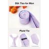 image:imageHISDERN Ties for Men Formal Business Plaid Checked Mens Ties and Pocket Square Set Classic Wedding Necktie HandkerchiefF3purple  Pink