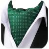 image:imageHISDERN Dark Green Mens Neck Tie Pocket Square Set Emerald Green Silk Ascot Ties for Men