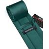 image:imageHISDERN Dark Green Mens Neck Tie Pocket Square Set Emerald Green Silk Ascot Ties for Men