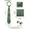 image:imageHISDERN Ties for Men Paisley Tie and Pocket Square Cufflinks Set Formal Classic Floral Necktie Handkerchief Wedding PartyPgreen Paisley