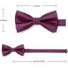 image:imageHISDERN Pretied Bow Ties for Men Adjustable Mens Bowtie and Pocket Square Cufflinks Set for Wedding Party PromA2hot Pink  Black