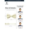 image:imageHISDERN Pretied Bow Ties for Men Adjustable Mens Bowtie and Pocket Square Cufflinks Set for Wedding Party PromC1champagne Paisley