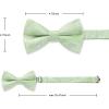 image:imageHISDERN Pretied Bow Ties for Men Adjustable Mens Bowtie and Pocket Square Cufflinks Set for Wedding Party PromD3 Sage Green