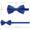 image:imageHISDERN Pretied Bow Ties for Men Adjustable Mens Bowtie and Pocket Square Cufflinks Set for Wedding Party PromF2royal Blue Plaid