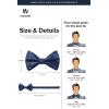 image:imageHISDERN Pretied Bow Ties for Men Adjustable Mens Bowtie and Pocket Square Cufflinks Set for Wedding Party PromF3navy Blue Paisley