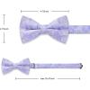 image:imageHISDERN Pretied Bow Ties for Men Adjustable Mens Bowtie and Pocket Square Cufflinks Set for Wedding Party PromG3 Lavender Paisley