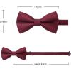 image:imageHISDERN Pretied Bow Ties for Men Adjustable Mens Bowtie and Pocket Square Cufflinks Set for Wedding Party PromRburgundy Red