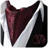 image:imageHISDERN Ascot Ties for Men Paisley Floral Ascot and Pocket Square Set Classic Self Tie Mens Cravat Handkerchief for WeddingA10maroon