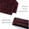 image:imageHISDERN Ascot Ties for Men Paisley Floral Ascot and Pocket Square Set Classic Self Tie Mens Cravat Handkerchief for WeddingA10maroon
