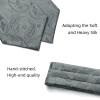 image:imageHISDERN Ascot Ties for Men Paisley Floral Ascot and Pocket Square Set Classic Self Tie Mens Cravat Handkerchief for WeddingA13silver