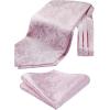 image:imageHISDERN Ascot Ties for Men Paisley Floral Ascot and Pocket Square Set Classic Self Tie Mens Cravat Handkerchief for WeddingA14pink