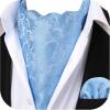 image:imageHISDERN Ascot Ties for Men Paisley Floral Ascot and Pocket Square Set Classic Self Tie Mens Cravat Handkerchief for WeddingA19light Blue