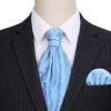 image:imageHISDERN Ascot Ties for Men Paisley Floral Ascot and Pocket Square Set Classic Self Tie Mens Cravat Handkerchief for WeddingA19light Blue