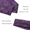image:imageHISDERN Ascot Ties for Men Paisley Floral Ascot and Pocket Square Set Classic Self Tie Mens Cravat Handkerchief for WeddingA21purpleViolet