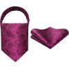 image:imageHISDERN Ascot Ties for Men Paisley Floral Ascot and Pocket Square Set Classic Self Tie Mens Cravat Handkerchief for WeddingA22hot Pink