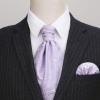 image:imageHISDERN Ascot Ties for Men Paisley Floral Ascot and Pocket Square Set Classic Self Tie Mens Cravat Handkerchief for WeddingA23lavender