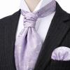 image:imageHISDERN Ascot Ties for Men Paisley Floral Ascot and Pocket Square Set Classic Self Tie Mens Cravat Handkerchief for WeddingA23lavender