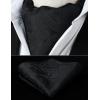 image:imageHISDERN Ascot Ties for Men Paisley Floral Ascot and Pocket Square Set Classic Self Tie Mens Cravat Handkerchief for WeddingA24black2