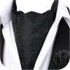 image:imageHISDERN Ascot Ties for Men Paisley Floral Ascot and Pocket Square Set Classic Self Tie Mens Cravat Handkerchief for WeddingA25black3