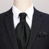 image:imageHISDERN Ascot Ties for Men Paisley Floral Ascot and Pocket Square Set Classic Self Tie Mens Cravat Handkerchief for WeddingA25black3