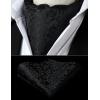 image:imageHISDERN Ascot Ties for Men Paisley Floral Ascot and Pocket Square Set Classic Self Tie Mens Cravat Handkerchief for WeddingA25black3