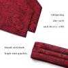 image:imageHISDERN Ascot Ties for Men Paisley Floral Ascot and Pocket Square Set Classic Self Tie Mens Cravat Handkerchief for WeddingA29red 3