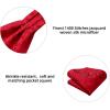 image:imageHISDERN Ascot Ties for Men Paisley Floral Ascot and Pocket Square Set Classic Self Tie Mens Cravat Handkerchief for WeddingA2red