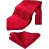 image:imageHISDERN Ascot Ties for Men Paisley Floral Ascot and Pocket Square Set Classic Self Tie Mens Cravat Handkerchief for WeddingA2red