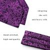 image:imageHISDERN Ascot Ties for Men Paisley Floral Ascot and Pocket Square Set Classic Self Tie Mens Cravat Handkerchief for WeddingA32purple