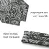 image:imageHISDERN Ascot Ties for Men Paisley Floral Ascot and Pocket Square Set Classic Self Tie Mens Cravat Handkerchief for WeddingA4black White