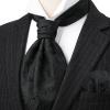 image:imageHISDERN Ascot Ties for Men Paisley Floral Ascot and Pocket Square Set Classic Self Tie Mens Cravat Handkerchief for WeddingA7black