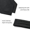 image:imageHISDERN Ascot Ties for Men Paisley Floral Ascot and Pocket Square Set Classic Self Tie Mens Cravat Handkerchief for WeddingA7black