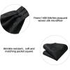 image:imageHISDERN Ascot Ties for Men Paisley Floral Ascot and Pocket Square Set Classic Self Tie Mens Cravat Handkerchief for WeddingA7black