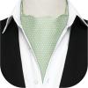 image:imageHISDERN Mens Silk Ascot Tie amp Pocket Square Set Sage Green Formal Cravat Necktie for Wedding Party with Elegant Box