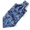 image:imageHISDERN Mens Silk Cravat Ascot amp Tie Set Blue Wedding Pocket Square Combo Classic Woven Neckwear in Elegant Box