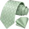 image:imageHISDERN Ties for Men Plaid Checkered Tie with Pocket Square Woven Business Formal Necktie Handkerchief Set Wedding PartyBgreen 5